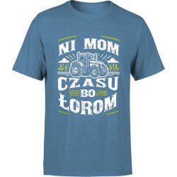  Koszulka męska Ni mom czasu bo łorom traktor z traktorem niebieska