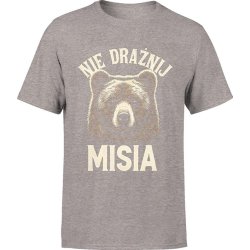  Koszulka męska Nie drażnij misia z misiem szara