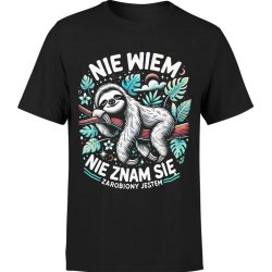  Koszulka męska Nie wiem nie znam się zarobiony jestem leniwiec z leniwcem
