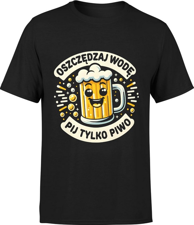 Koszulka męska Oszczędzaj Wodę Pij Piwo prezent dla piwosza z piwem