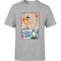  Koszulka męska Pokemon Charizard Blastoise szara