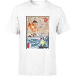  Koszulka męska Pokemon Charizard Blastoise biała