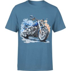  Koszulka męska Retro niebieski Chopper niebieska