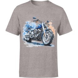  Koszulka męska Retro niebieski Chopper szara