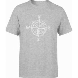  Koszulka męska Róża wiatrów Kompas szara