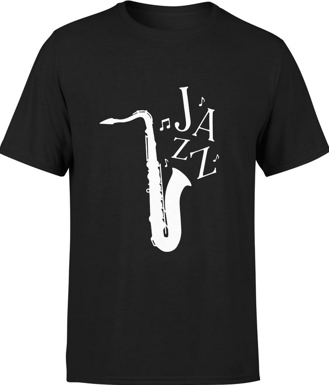 Koszulka męska Saksofon Muzyczna Jazz