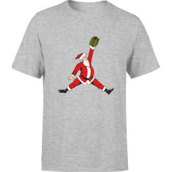  Koszulka męska Święty Mikołaj Koszykarz szara