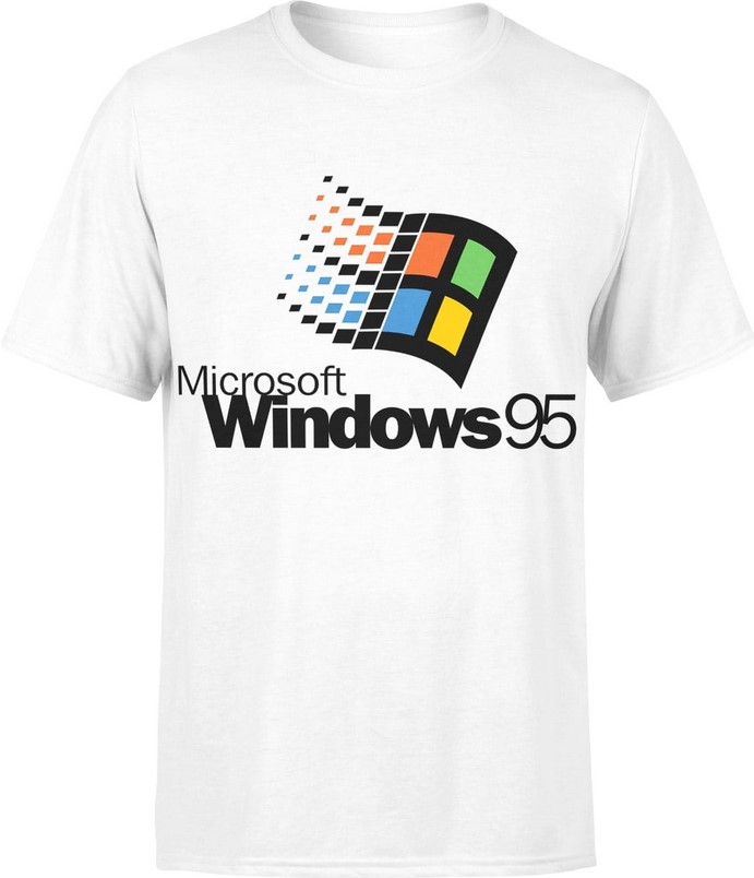 Koszulka męska Windows 95 vintage retro biała