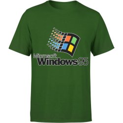  Koszulka męska Windows 95 vintage retro zielona