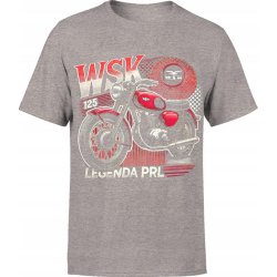  Koszulka męska WSK 125 Legenda PRL z motorem szara