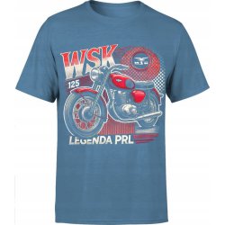  Koszulka męska WSK 125 Legenda PRL z motorem niebieska