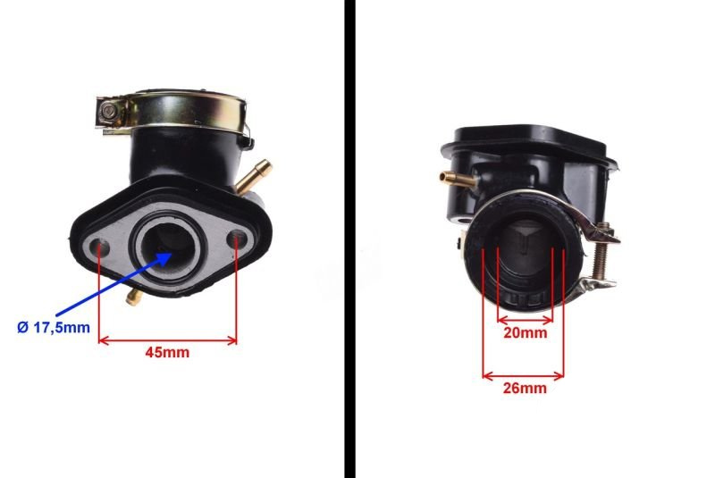 Króciec dolotowy gaźnika 4T/GY6/139QMB dwa podciśnienia