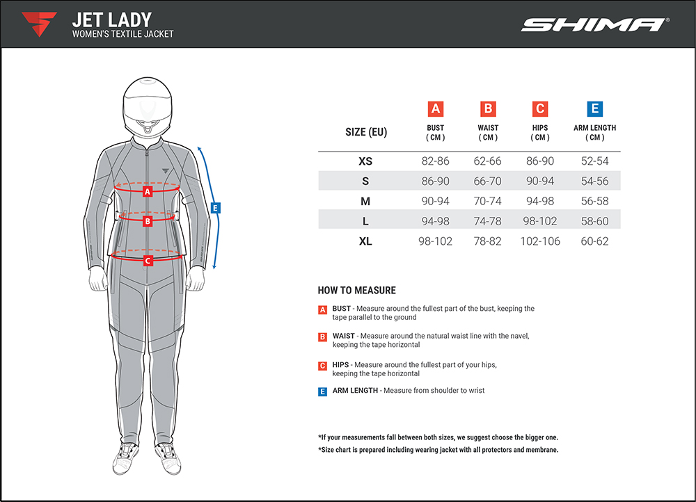 Kurtka motocyklowa tekstylna Shima Jet Lady Black