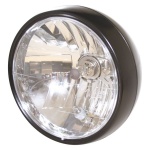 Lampa motocyklowa przód 6 1/2 cala czarna mocowanie dolne homologacja E4 