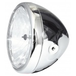 Lampa motocyklowa przód 7 cali chrom połysk  RENO homologacja E4 