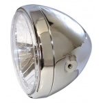 Lampa motocyklowa przód 7 cali chrom połysk z obręczą LED RENO II homologacja E4 
