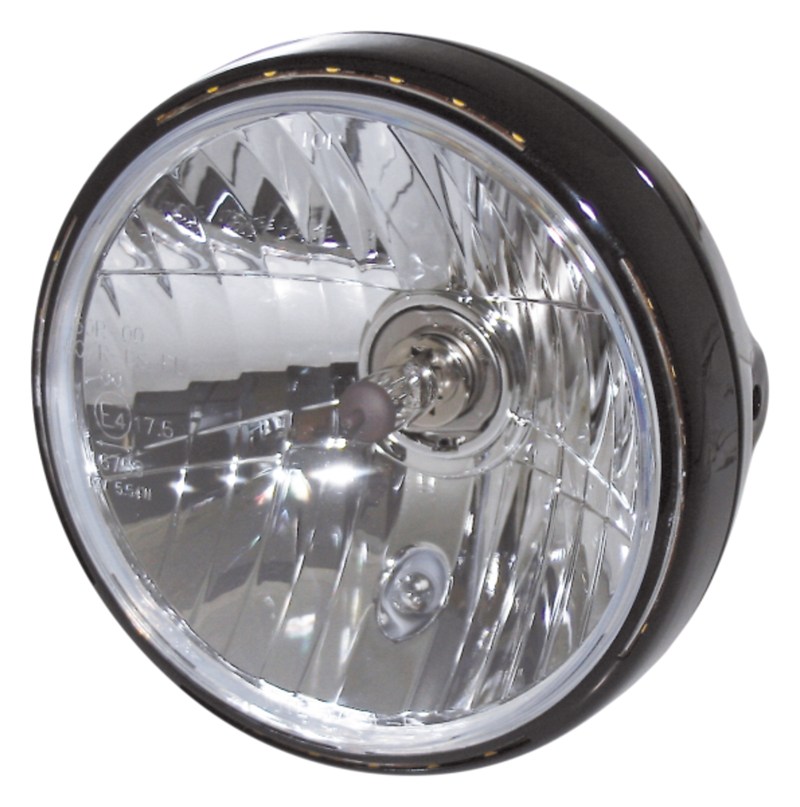 Lampa motocyklowa przód 7 cali Black obrysówka LED RENO II homologacja E4