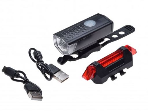 Lampa rowerowa przód tył led usb kpl. 2 szt.