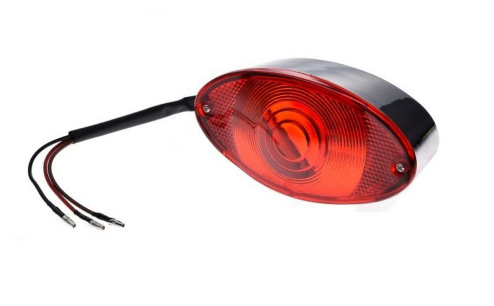 Lampa tył chrom czerwony klosz led