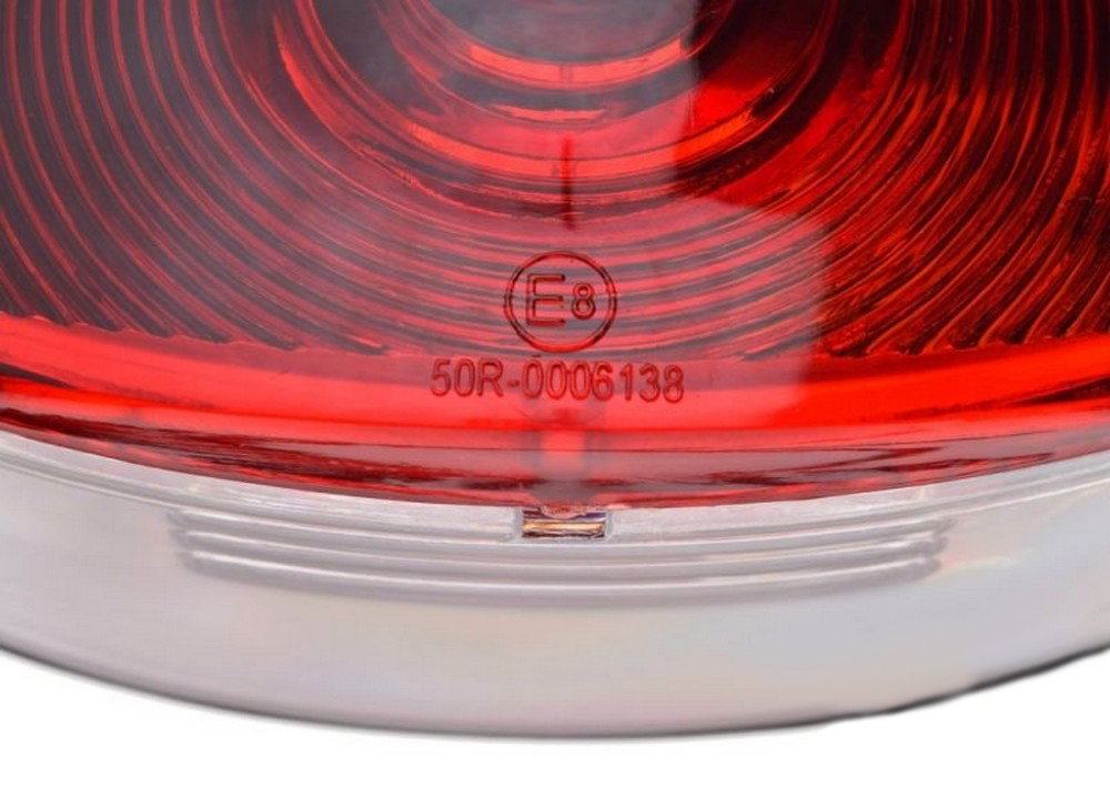 Lampa tył chrom czerwony klosz led