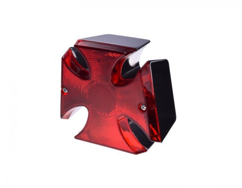 Lampa tył chromowana w kształcie krzyża