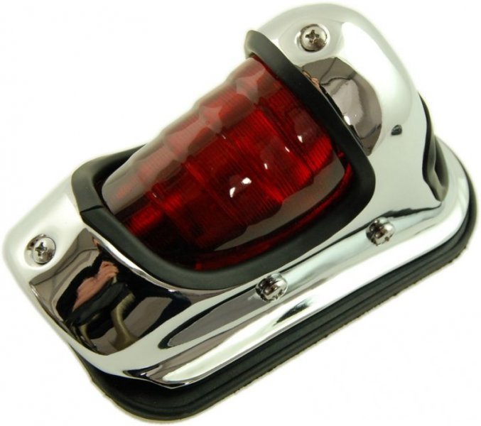 Lampa tył metalowa chromowana - Harley style