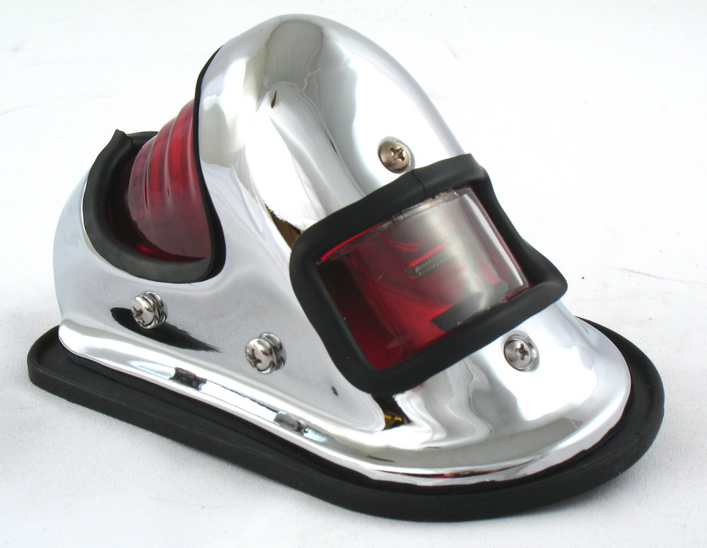 Lampa tył metalowa chromowana - Harley style