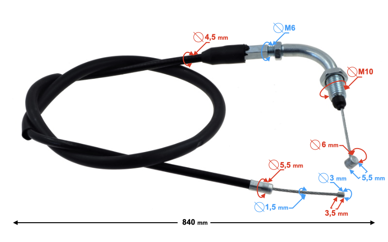 Linka gazu do motoroweru Ranger Classic