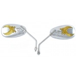 Lusterka chromowe ze złotym orłem M10