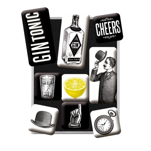 Magnesy na lodówkę 9szt Gin & Tonic
