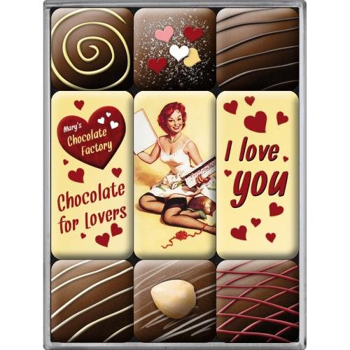 Magnesy na lodówkę 9szt I Love You Chocolate