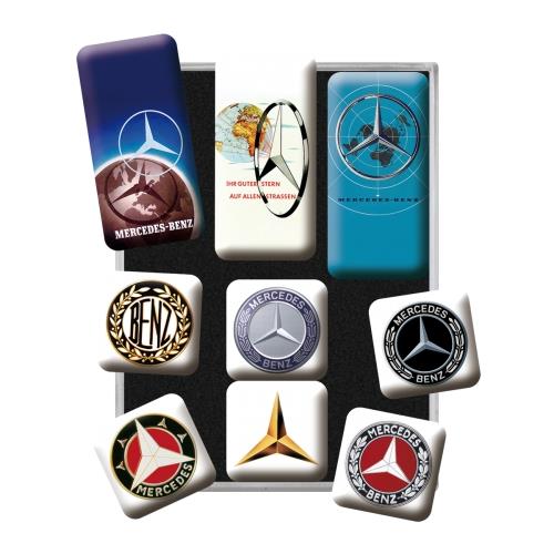 Magnesy na lodówkę 9szt Mercedes Benz Logo