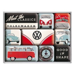  Magnesy na lodówkę 9szt VW Meet Classics