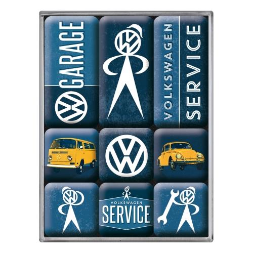 Magnesy na lodówkę 9szt VW Service