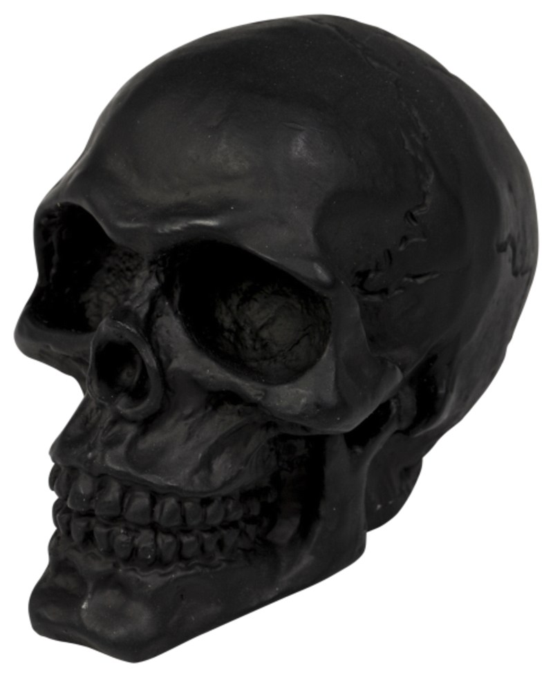 METALOWA OZDOBA - ORNAMENT CZASZKA CZARNA Old School