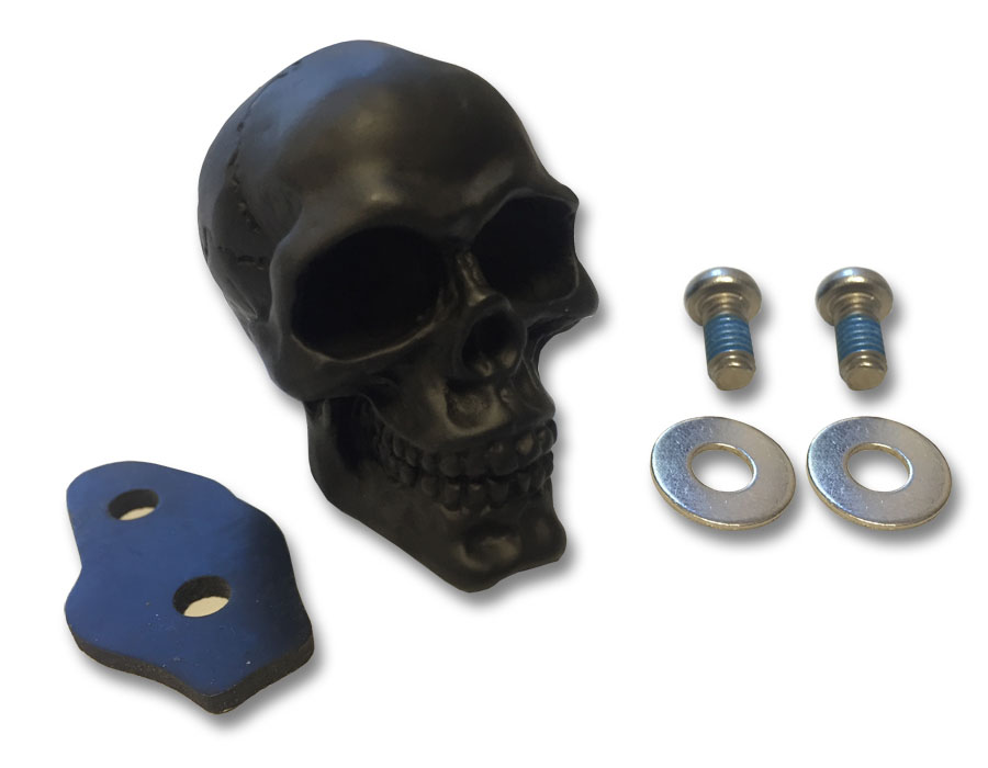 METALOWA OZDOBA - ORNAMENT CZASZKA CZARNA Old School