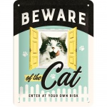 Metalowy Plakat 15 x 20cm Beware of the Cat