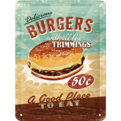  Metalowy Plakat 15 x 20cm Burgers