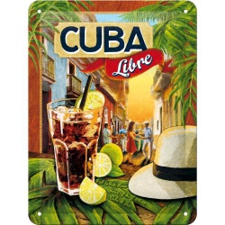  Metalowy Plakat 15 x 20cm Cocktail-Time - Cuba