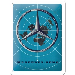  Metalowy Plakat 15 x 20cm Mercedes Blue Map