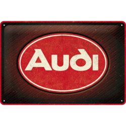  Metalowy Plakat 20 x 30cm Audi Logo Red Shine