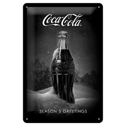  Metalowy Plakat 20 x 30cm Coca-Cola Snow Black