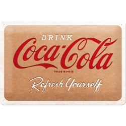  Metalowy Plakat 20 x 30cm Coca Cola-Cardboar Logo