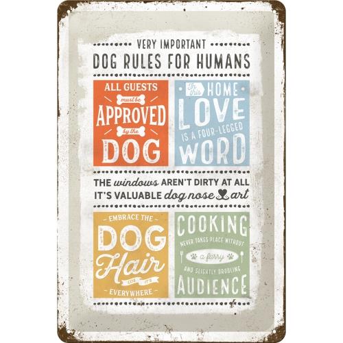 Metalowy Plakat 20 x 30cm PfotenSchild Dog Rule