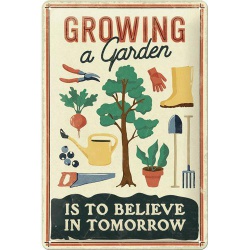  Metalowy Plakat 20 x 30cm Growing a Garden