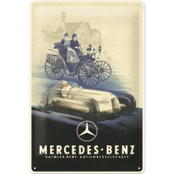  Metalowy Plakat 20 x 30cm Mercedes-Benz Silver