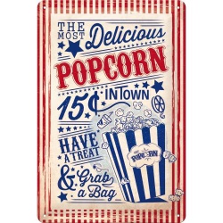  Metalowy Plakat 20 x 30cm Popcorn