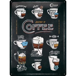  Metalowy Plakat 30 x 40cm Anatomy Of Coffee