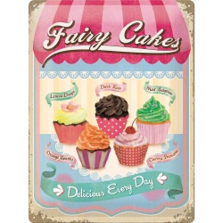  Metalowy Plakat 30 x 40cm Fairy Cakes - Cupcake