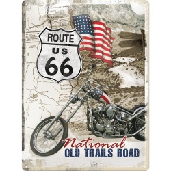  Metalowy Plakat 30 x 40cm Route 66 Old Trails Road